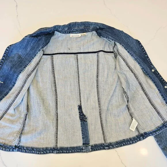 DKNY Jeans Y2K Industrial Chic Tailored Denim Blazer Jacket - Large - Picture 16 of 16